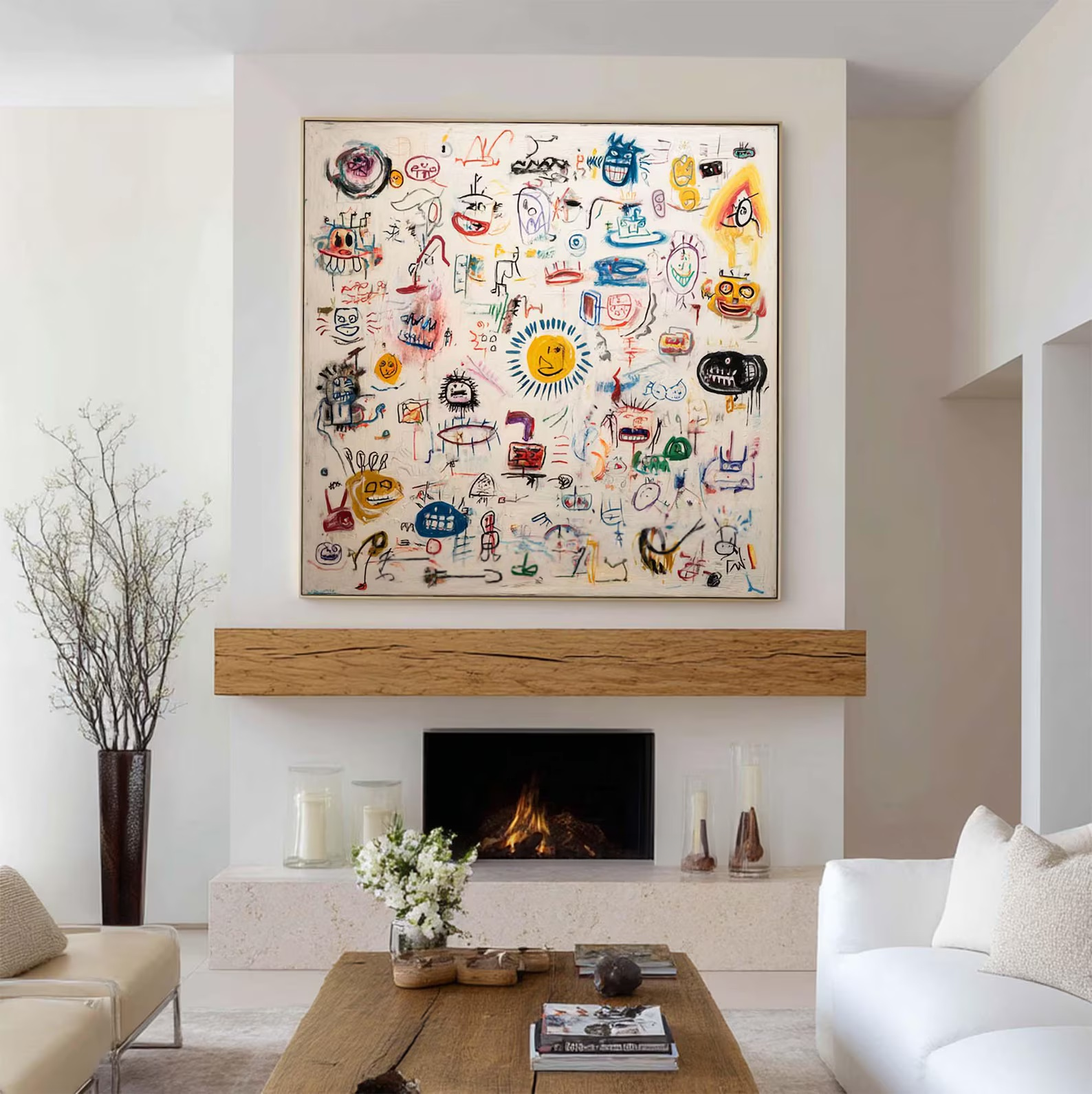 Abstract Character Graffiti Painting – Modern Doodle Wall Art Canvas#yy710007