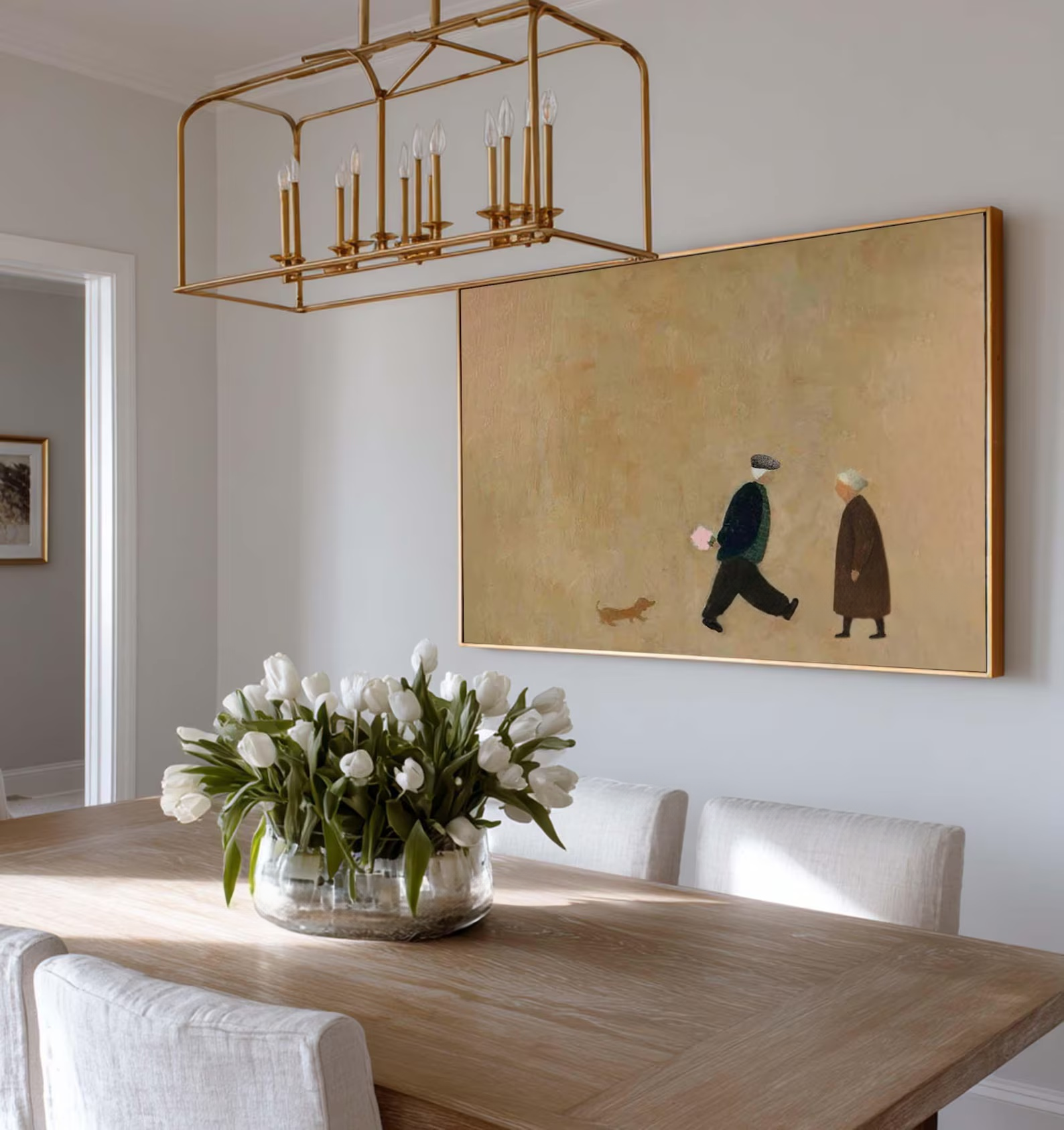 Minimalist Couple Painting – Modern Figurative Wall Art#yy710051