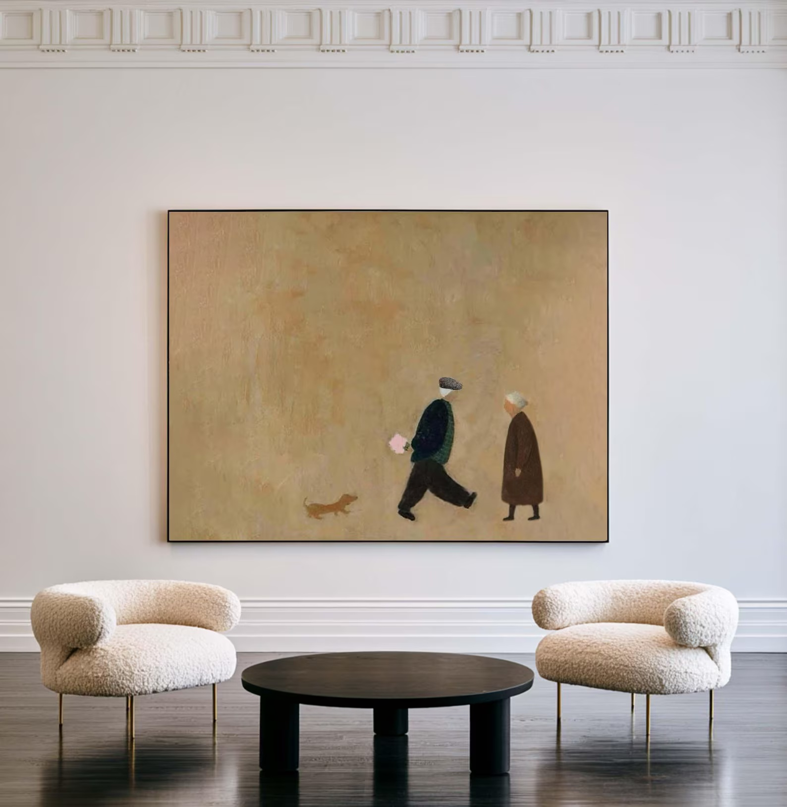 Minimalist Couple Painting – Modern Figurative Wall Art#yy710051