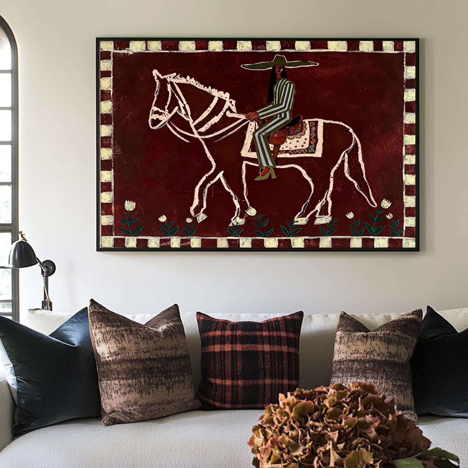 Mexican Horse Rider Painting – Western Folk Wall Art#yy710053