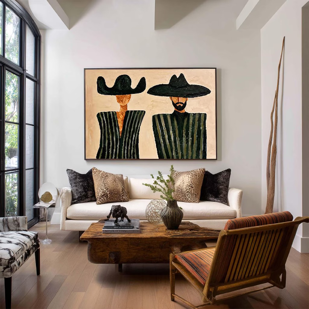 Mexican Folk Portrait Painting – Southwestern Wall Art#yy710059