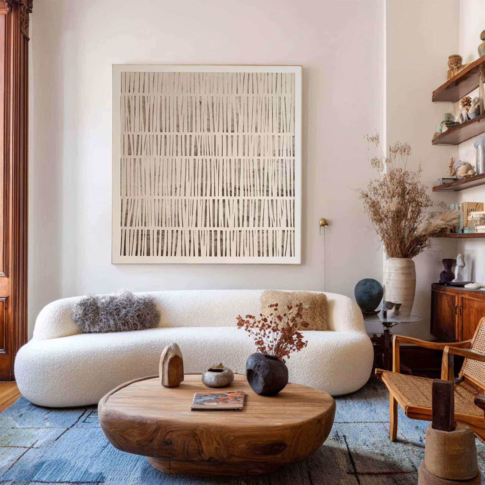 Minimalist Line Painting – Neutral Abstract Wall Art#yy710064