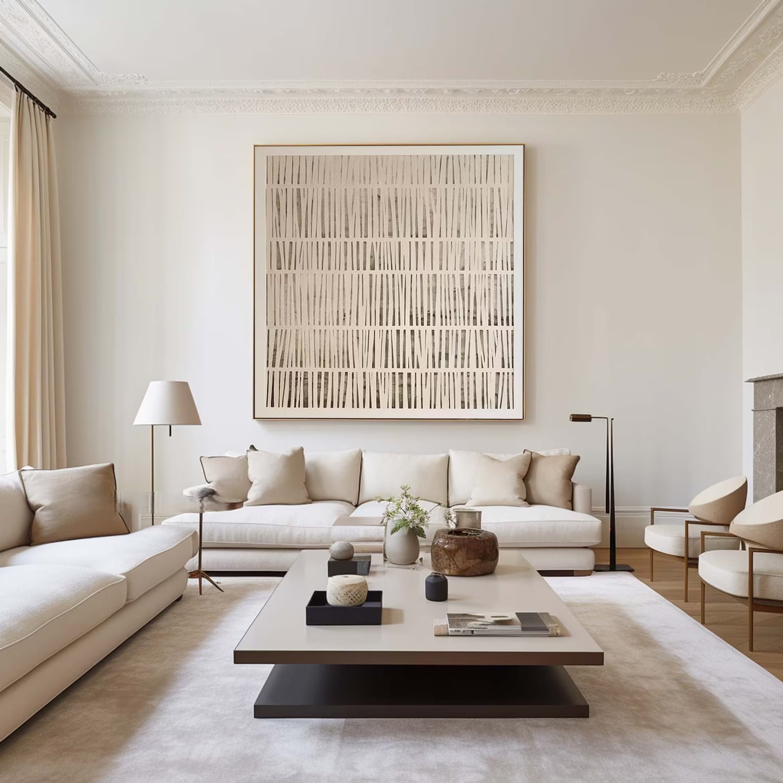 Minimalist Line Painting – Neutral Abstract Wall Art#yy710064