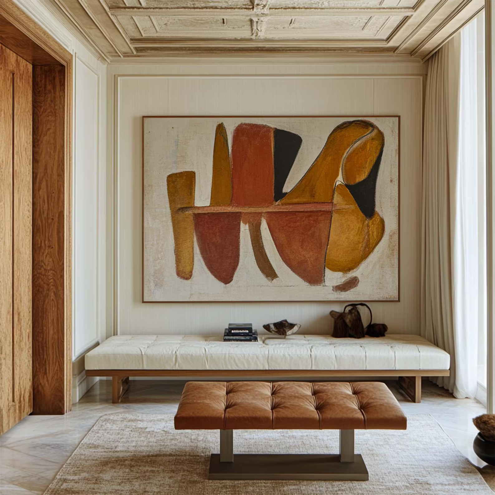 Terracotta Abstract Painting – Organic Modern Wall Art#yy710069