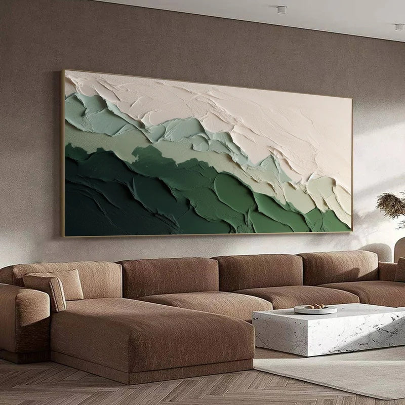 Silent Terrain – Large Horizontal Textured Abstract Wall Art#AB14131