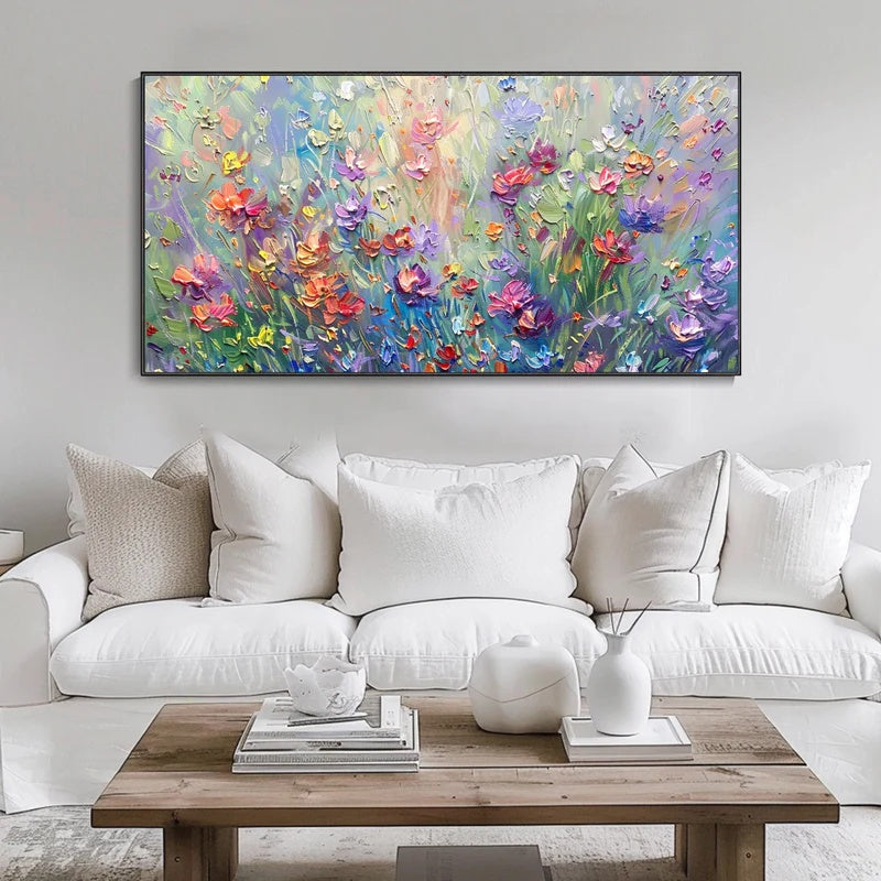 Textured Floral Abstract Wall Art – Handcrafted Modern Canvas#AB14133
