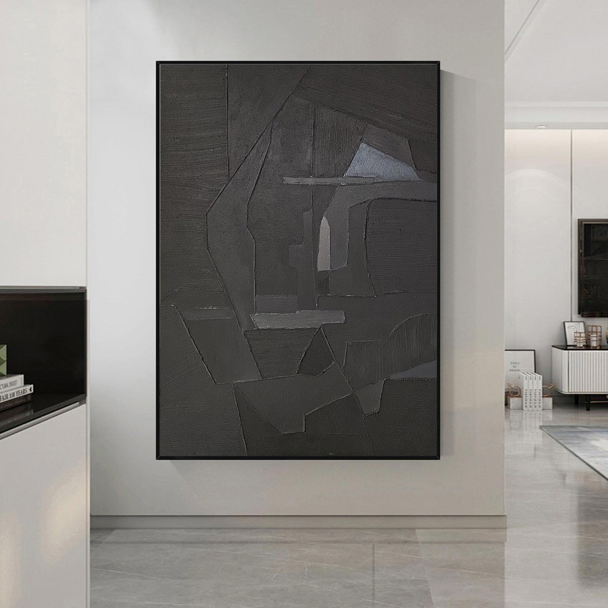 Black Minimalist Abstract Painting #AVG 00303