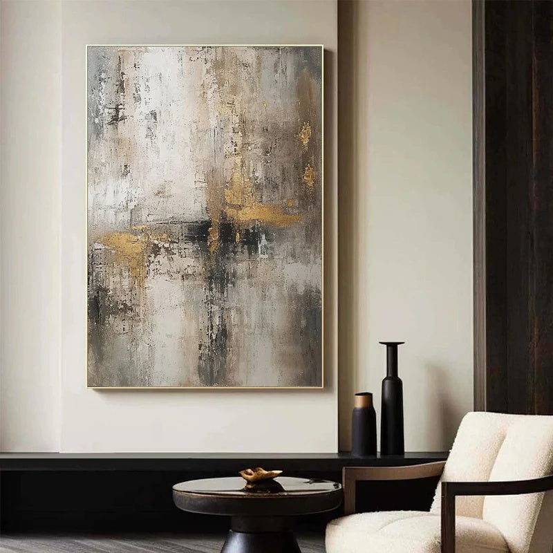 Textured Abstract Oil Painting for Modern Interiors – Muted Crossing#AB14107