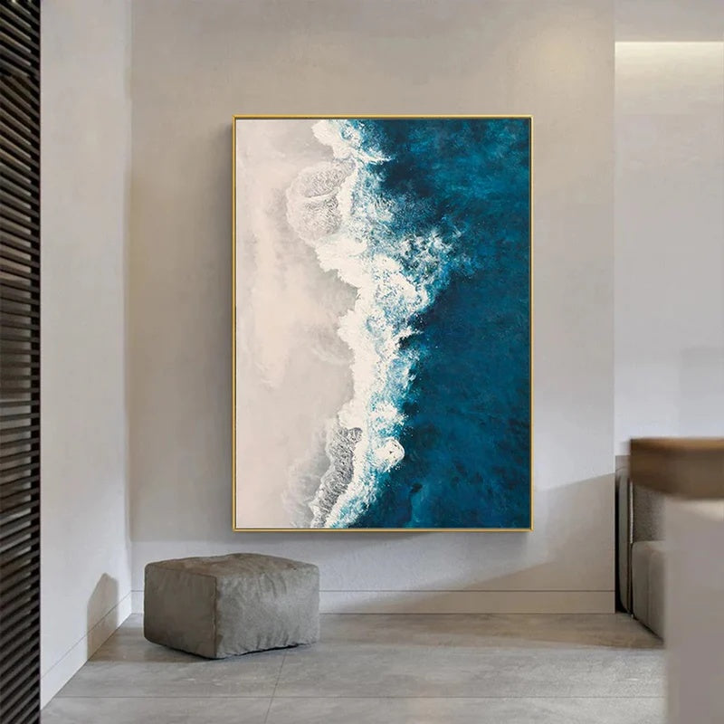 Tidal Divide-Textured Abstract Wall Art#AB14136