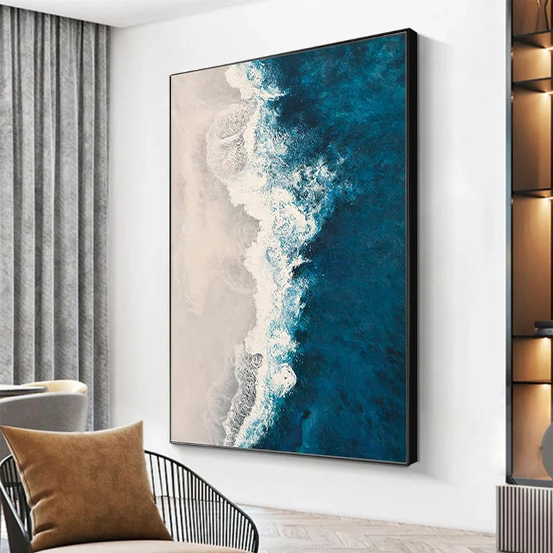 Tidal Divide-Textured Abstract Wall Art#AB14136