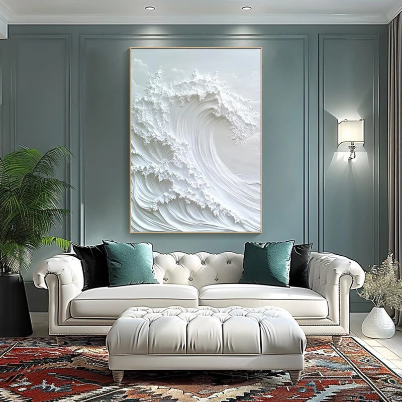 Silent Crest-Textured Wave Abstract Wall Art#AB14139