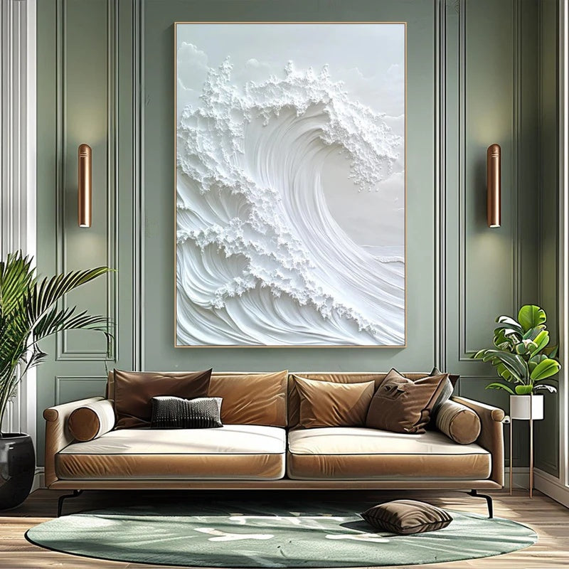 Silent Crest-Textured Wave Abstract Wall Art#AB14139