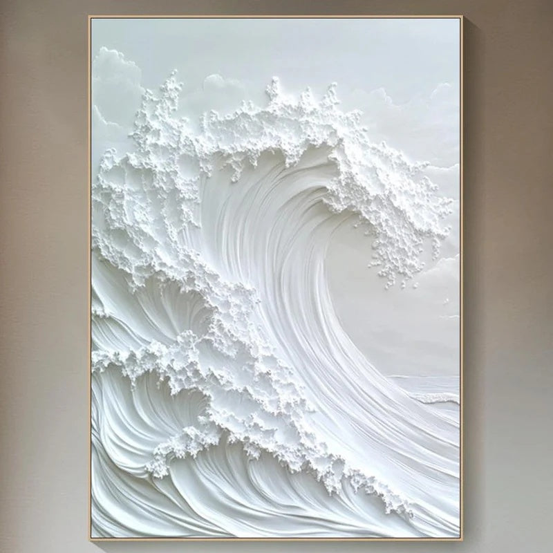 Silent Crest-Textured Wave Abstract Wall Art#AB14139