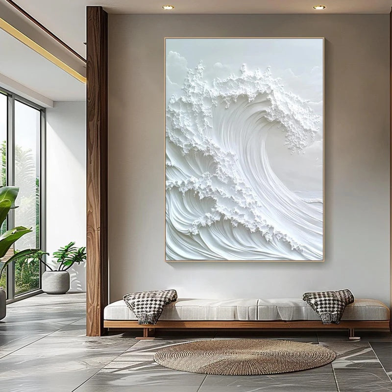 Silent Crest-Textured Wave Abstract Wall Art#AB14139