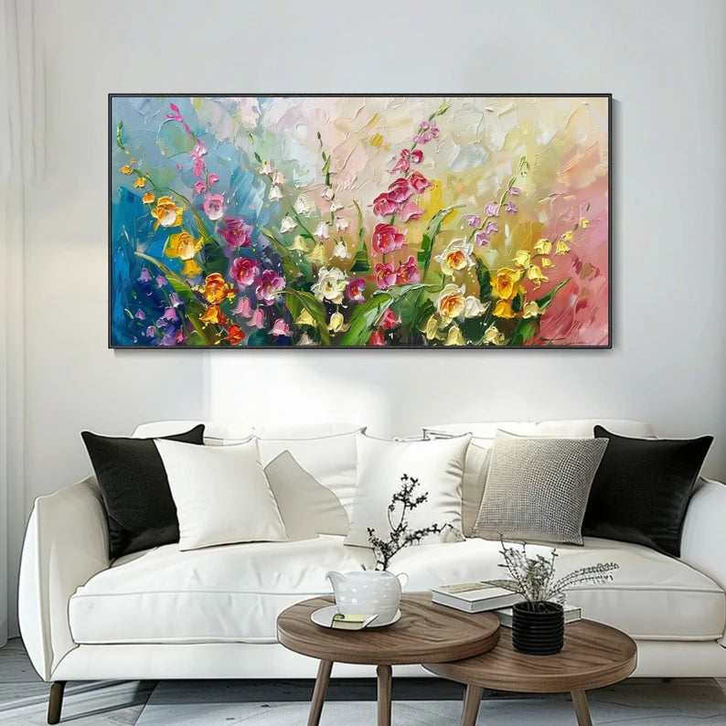 Canvas Wall Art Black Textured Painting