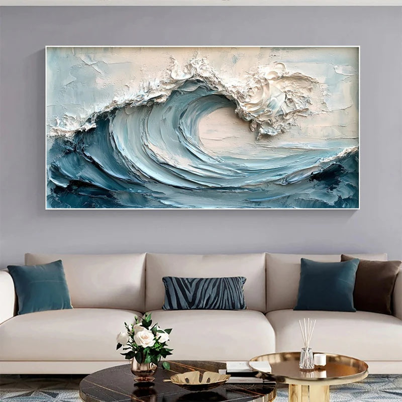 Large Textured Abstract Wall Art for Modern Interiors – Still Tide#AB14108