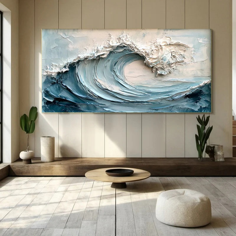 Large Textured Abstract Wall Art for Modern Interiors – Still Tide#AB14108
