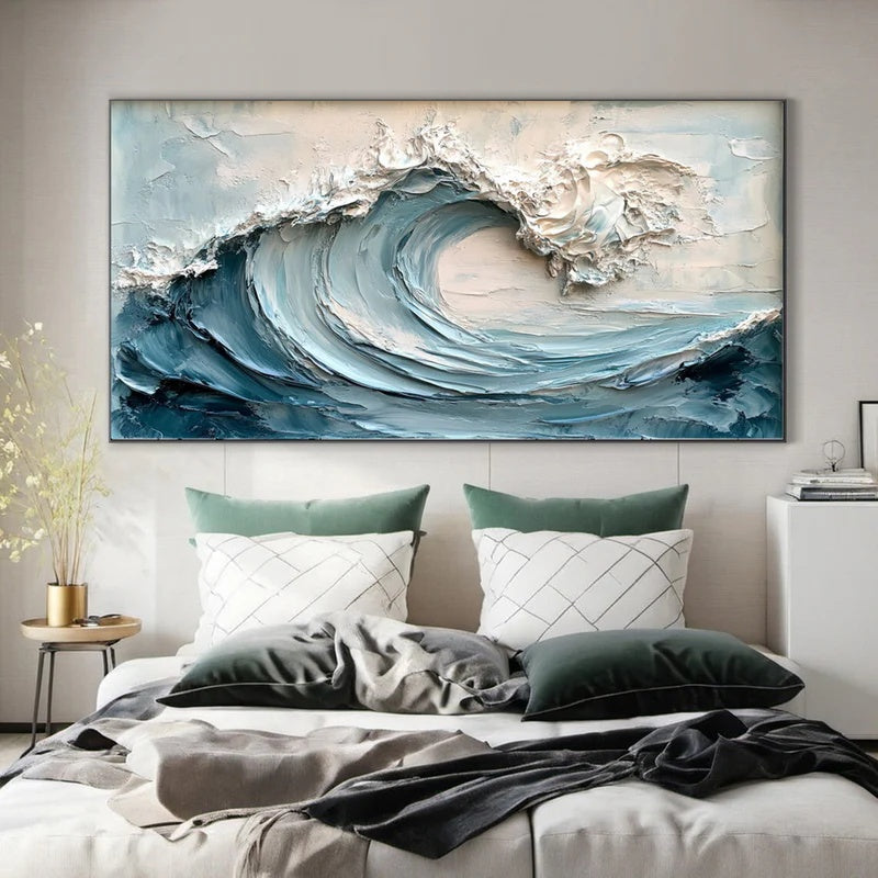 Large Textured Abstract Wall Art for Modern Interiors – Still Tide#AB14108