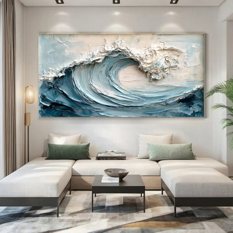 Large Textured Abstract Wall Art for Modern Interiors – Still Tide#AB14108