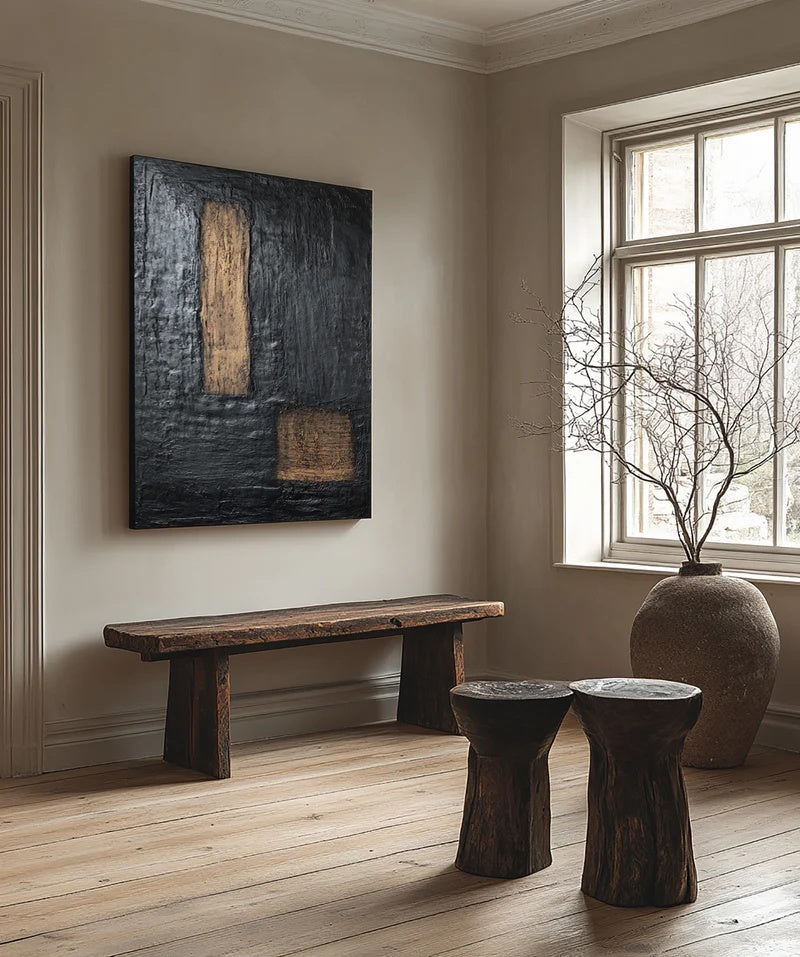 Silent Threshold – Large Textured Abstract Wall Art#AB14146