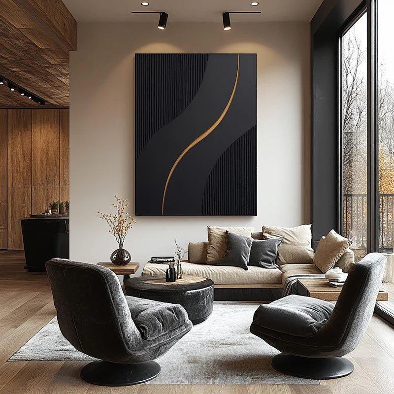 Quiet Flow – Large Textured Minimalist Abstract Wall Art#AB14147