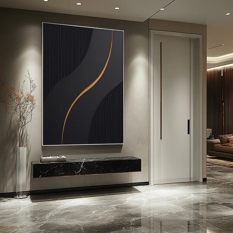 Quiet Flow – Large Textured Minimalist Abstract Wall Art#AB14147