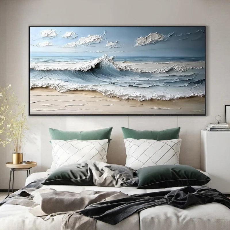 Textured Abstract Seascape Wall Art for Modern Interiors – Gentle Break#AB14109