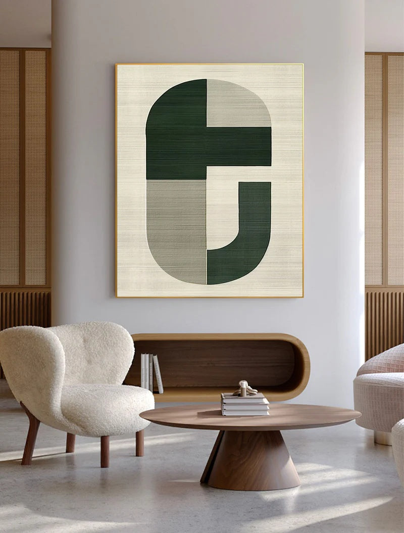 Balanced Form – Minimalist Geometric Textured Wall Art#AB14154