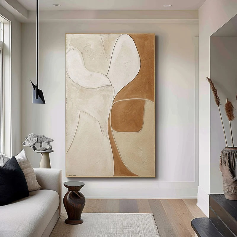 Soft Balance –Modern Minimalist Neutral Hand-Drawn Curved Geometric Wall Art