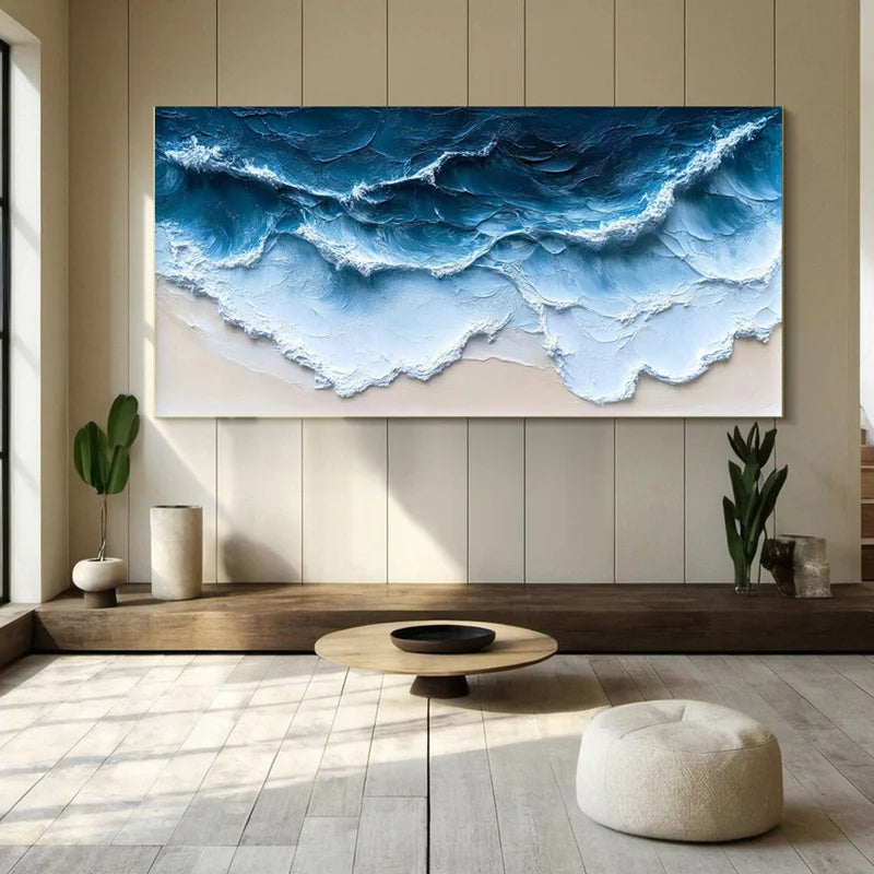 Large Textured Abstract Wall Art for Modern Interiors – Edge of the Tide#AB14110