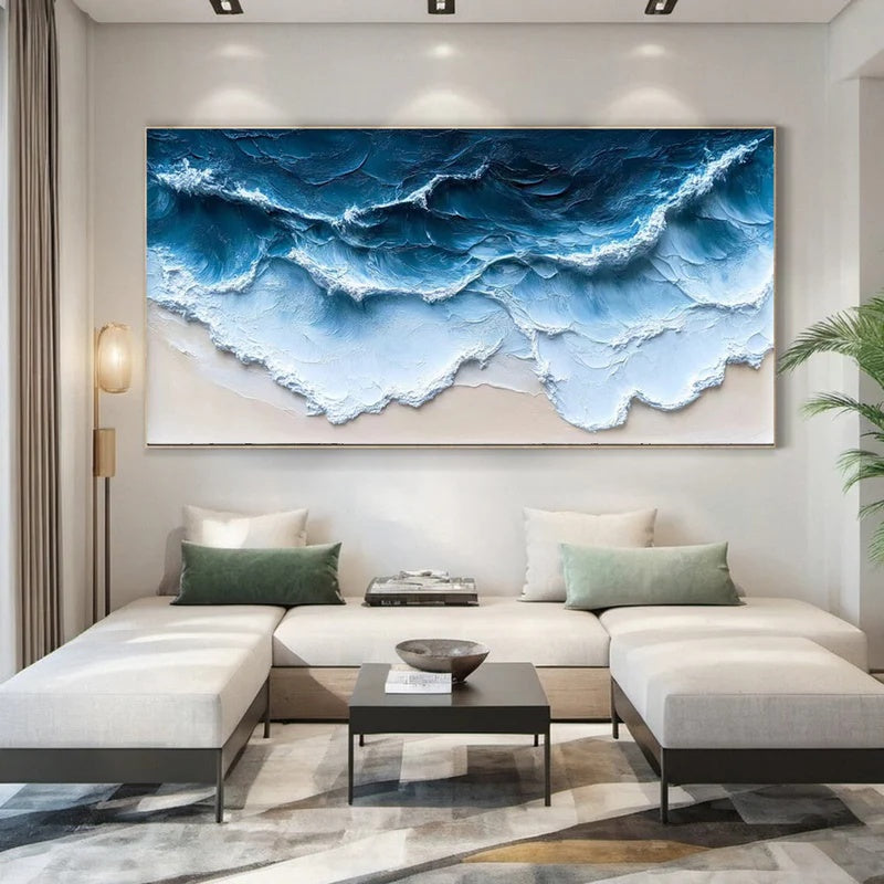 Large Textured Abstract Wall Art for Modern Interiors – Edge of the Tide#AB14110