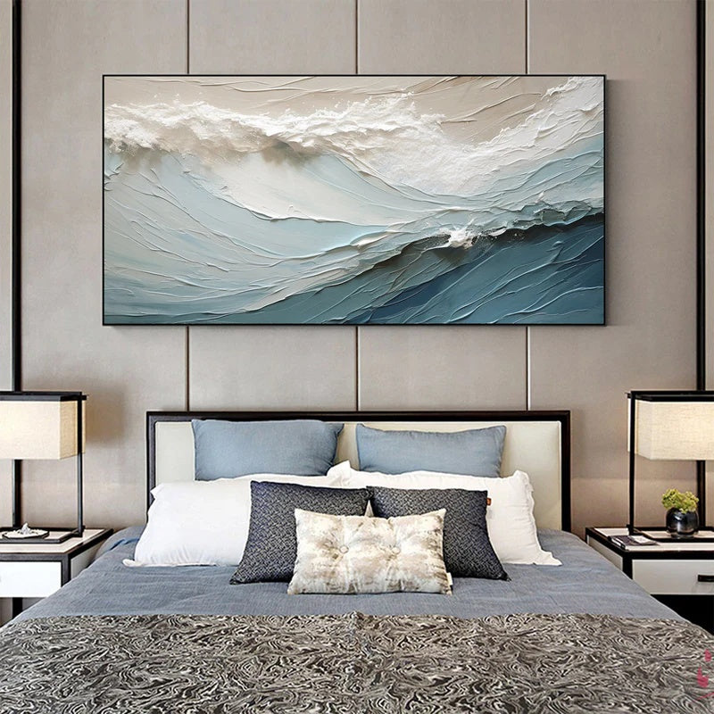 Textured Abstract Wall Art for Modern Interiors – Soft Horizon#AB14111