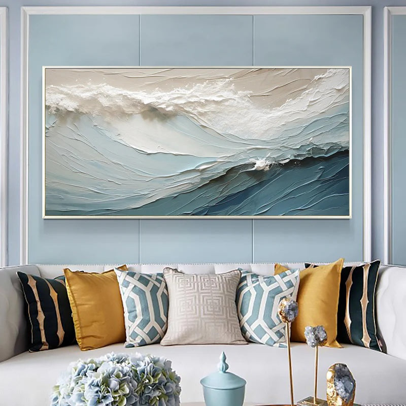 Textured Abstract Wall Art for Modern Interiors – Soft Horizon#AB14111