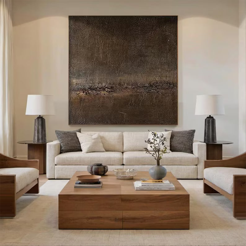 Silent Rift – Large Textured Wabi-Sabi Abstract Canvas Art