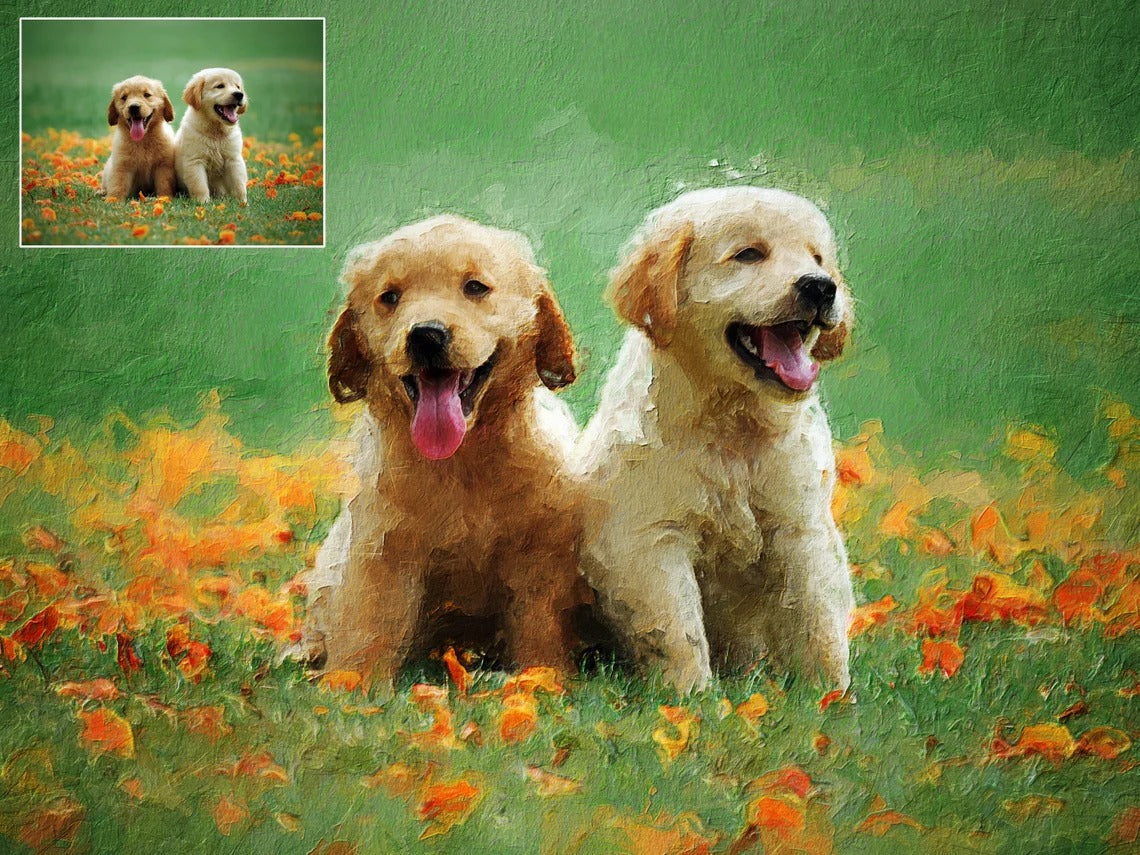 Custom Oil Painting Portraits from Your Photos - Family & Pets#12