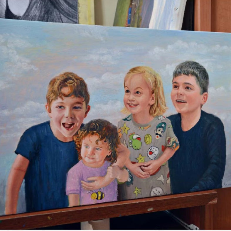 Custom Oil Painting Portraits from Your Photos - Family & Pets#1