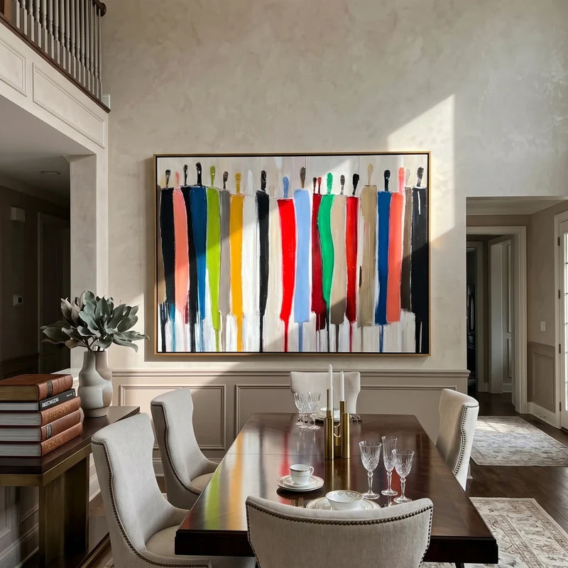 Colorful Abstract Crowd Wall Art – Modern People Painting#yy825005