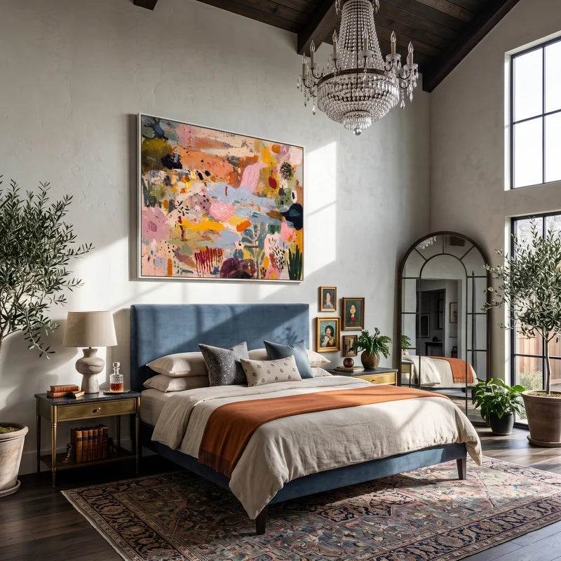 Colorful Abstract Wall Art – Pink Orange Eclectic Painting#yy825024
