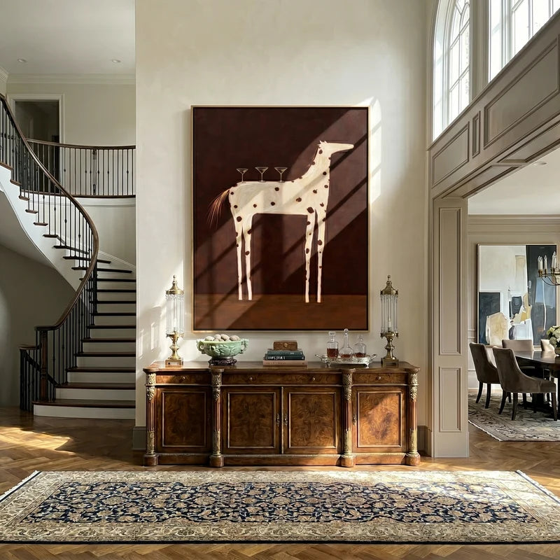 Spotted Horse Cocktail Wall Art – Whimsical Bar Painting#yy825025