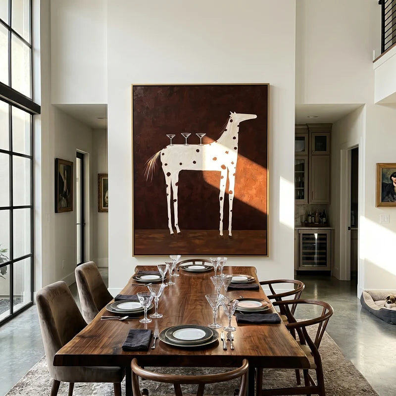 Spotted Horse Cocktail Wall Art – Whimsical Bar Painting#yy825025