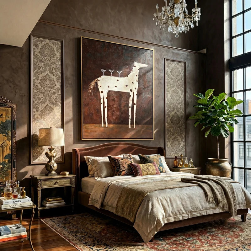 Spotted Horse Cocktail Wall Art – Whimsical Bar Painting#yy825025