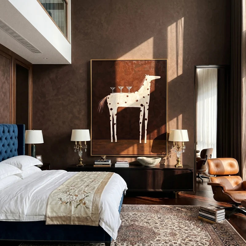 Spotted Horse Cocktail Wall Art – Whimsical Bar Painting#yy825025