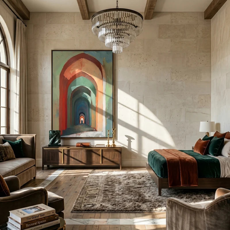Colorful Archway Wall Art – Abstract Architectural Painting#yy825035