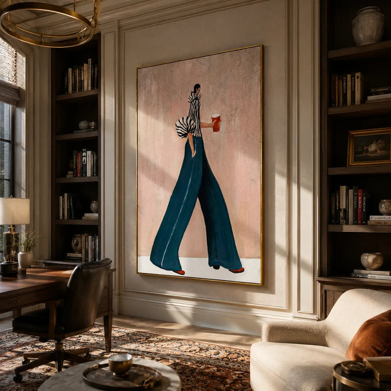 Beer Lover Fashion Wall Art – Zebra Blouse & Wide Leg Pants#yy825046