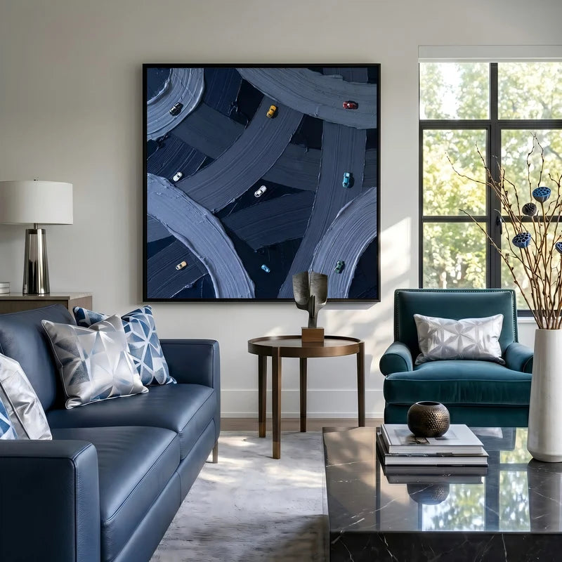 Highway Interchange Wall Art – Aerial Urban Traffic Painting#yy825048