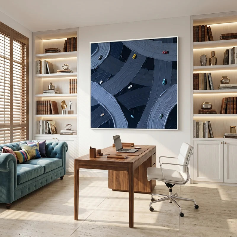 Highway Interchange Wall Art – Aerial Urban Traffic Painting#yy825048