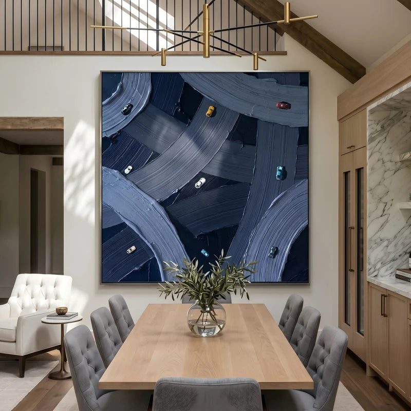 Highway Interchange Wall Art – Aerial Urban Traffic Painting#yy825048