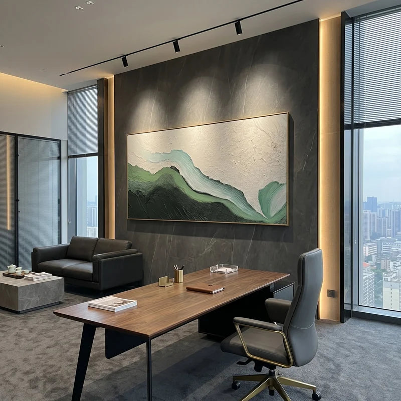 Gray & Mint Topographic Wall Art – Textured Organic Abstract#yy825049