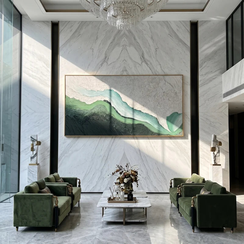 Gray & Mint Topographic Wall Art – Textured Organic Abstract#yy825049