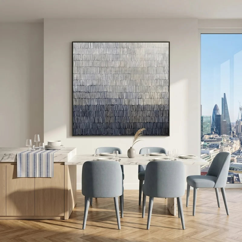 Black & White Textured Wall Art – Monochrome Grid Abstract#yy825051